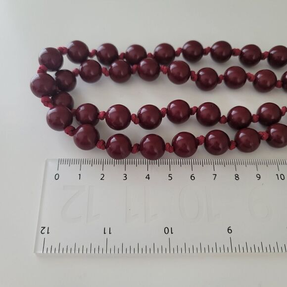 Necklace Burgundy Red Beaded Necklace #0033 - Picture 12 of 12